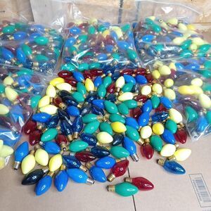 Lot 100 Colored Christmas Light Bulbs - C 7 Show Light Multicolor Outdoor Indoor